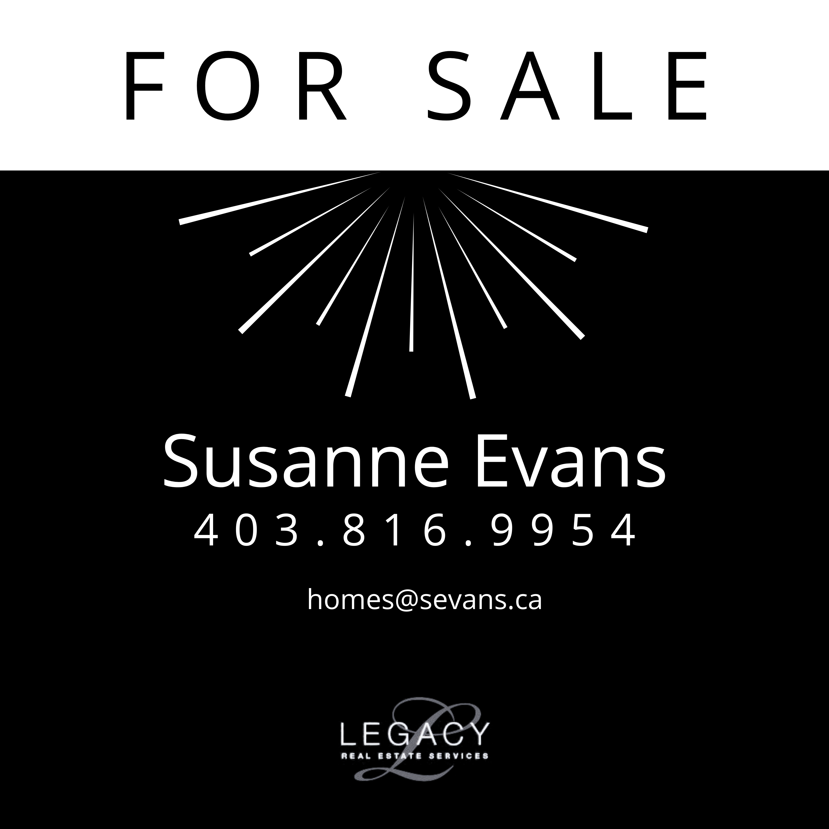 Susanne Evans For Sale Sign